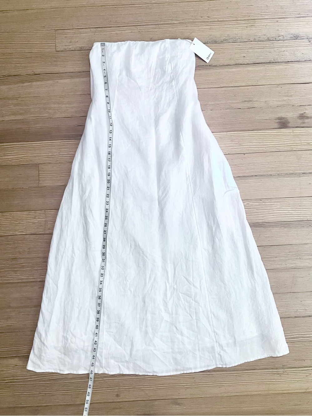 NWT Quince 100% European Linen Strapless Maxi Dress in White Sz S - Picture 7 of 15